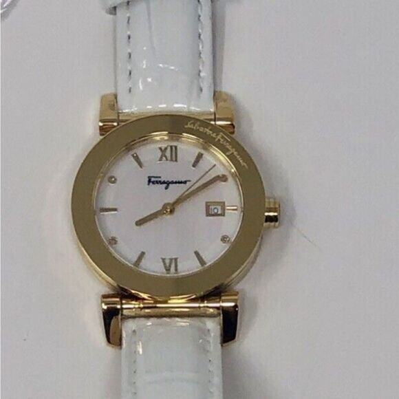 Women’s Salvatore Ferragamo, mother of pearl face watch, made in Italy - Picture 1 of 11